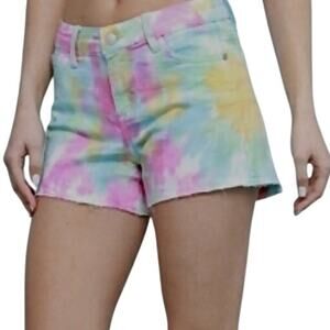 new Judy Blue large cut off tie dye stretch jean shorts SH2 3179